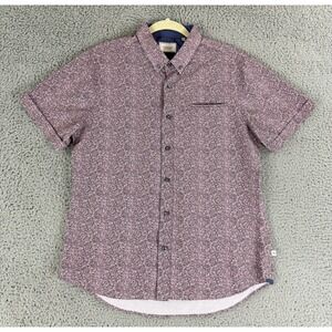 7Diamonds Button Down Shirt Men Med Purple Floral At First Sight 4-Way Stretch